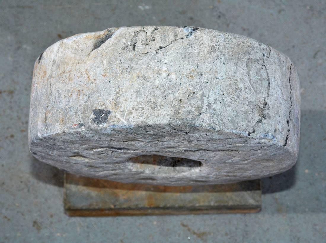American Contemporary Small Mill-Stone-on-Stand Sculpture For Sale