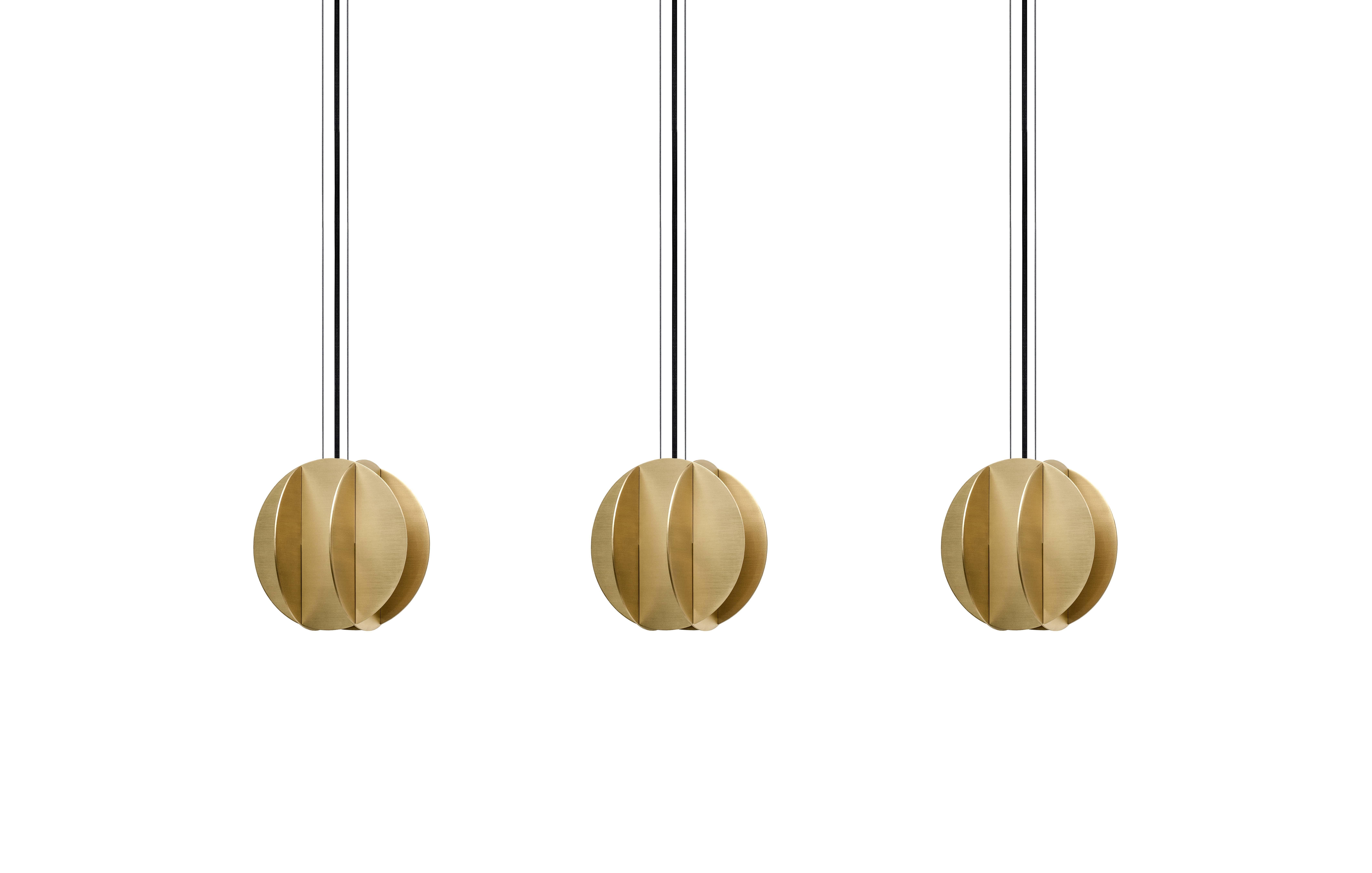 Organic Modern Contemporary Small Pendant 'EL Lamp CS1' by NOOM, Brass For Sale