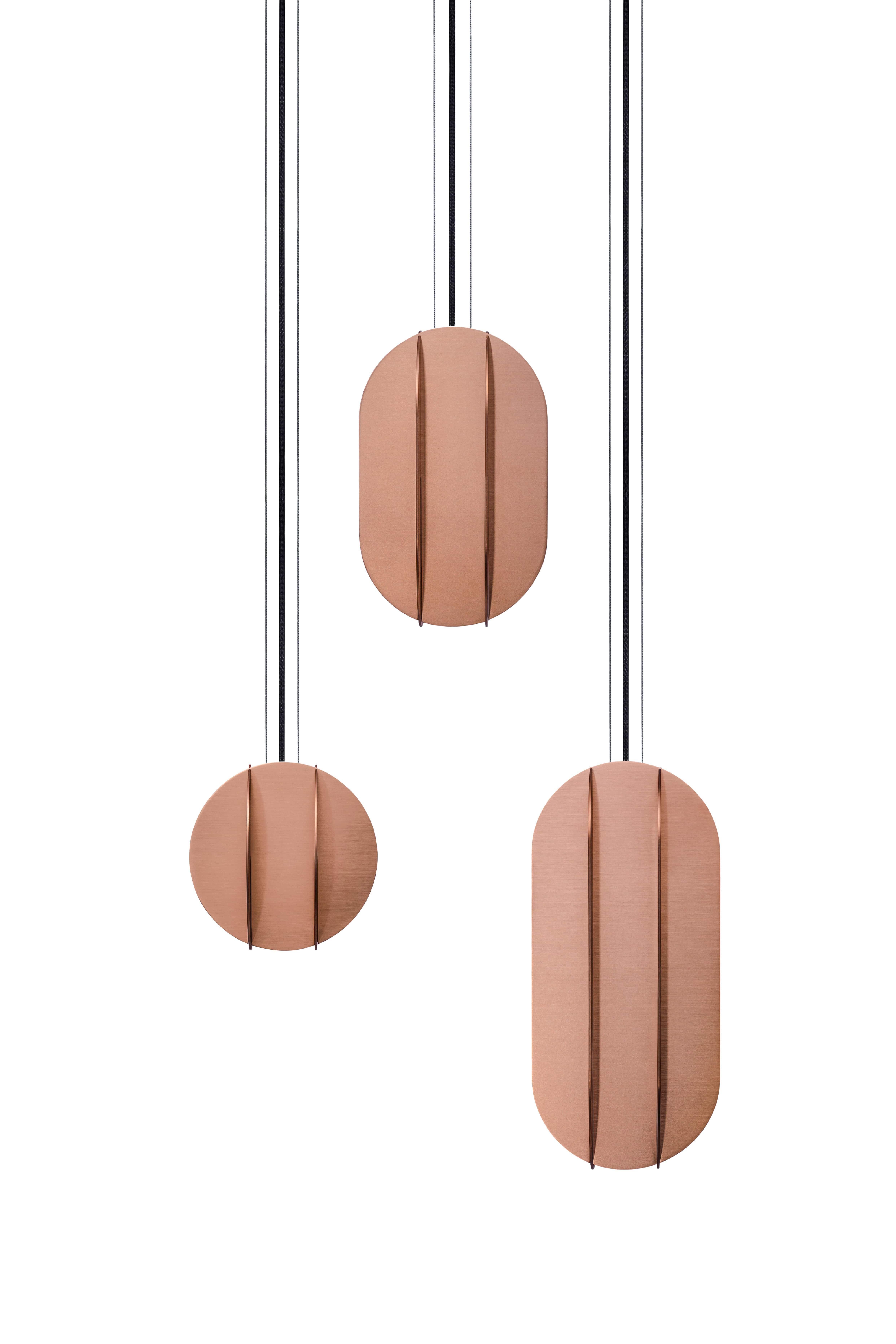 Piccolo pendente contemporaneo 'EL Lamp CS3' di NOOM, Acciaio inossidabile in vendita 8