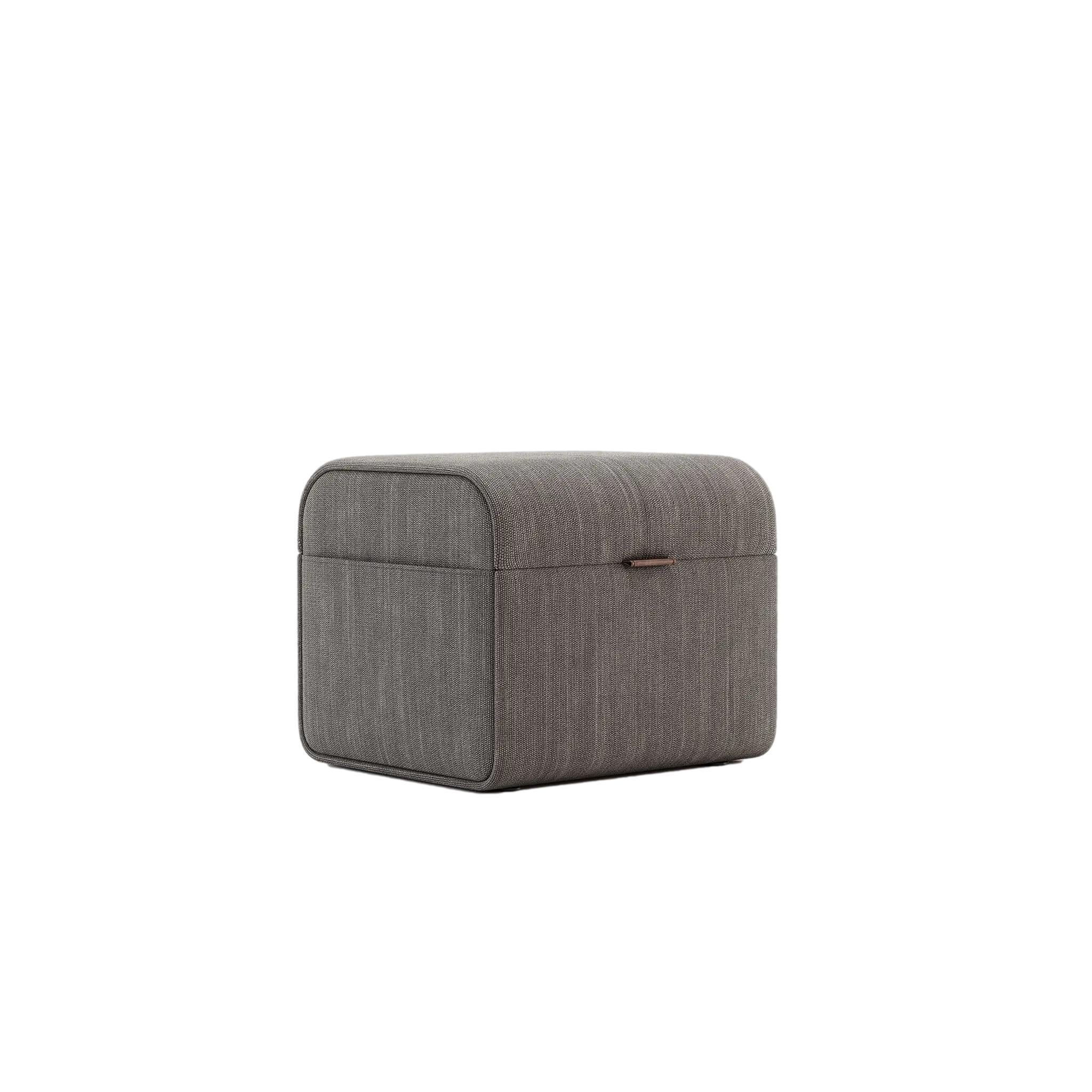 With a modern take on the traditional shapes and patterns of history, this pouf opens the door to a purposeful world, serving as a storage piece or even as additional seating. An effortless opening system takes over the contemporary field and gives
