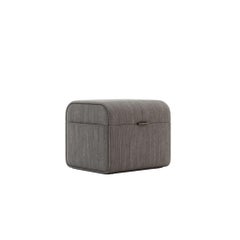 Contemporary Small Pouf Featuring Open Doors System