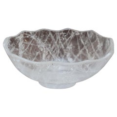 Contemporary Small Scalloped Rock Crystal Bowl with Foot
