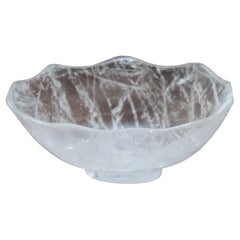 Contemporary Small Scalloped Rock Crystal Bowl with Foot