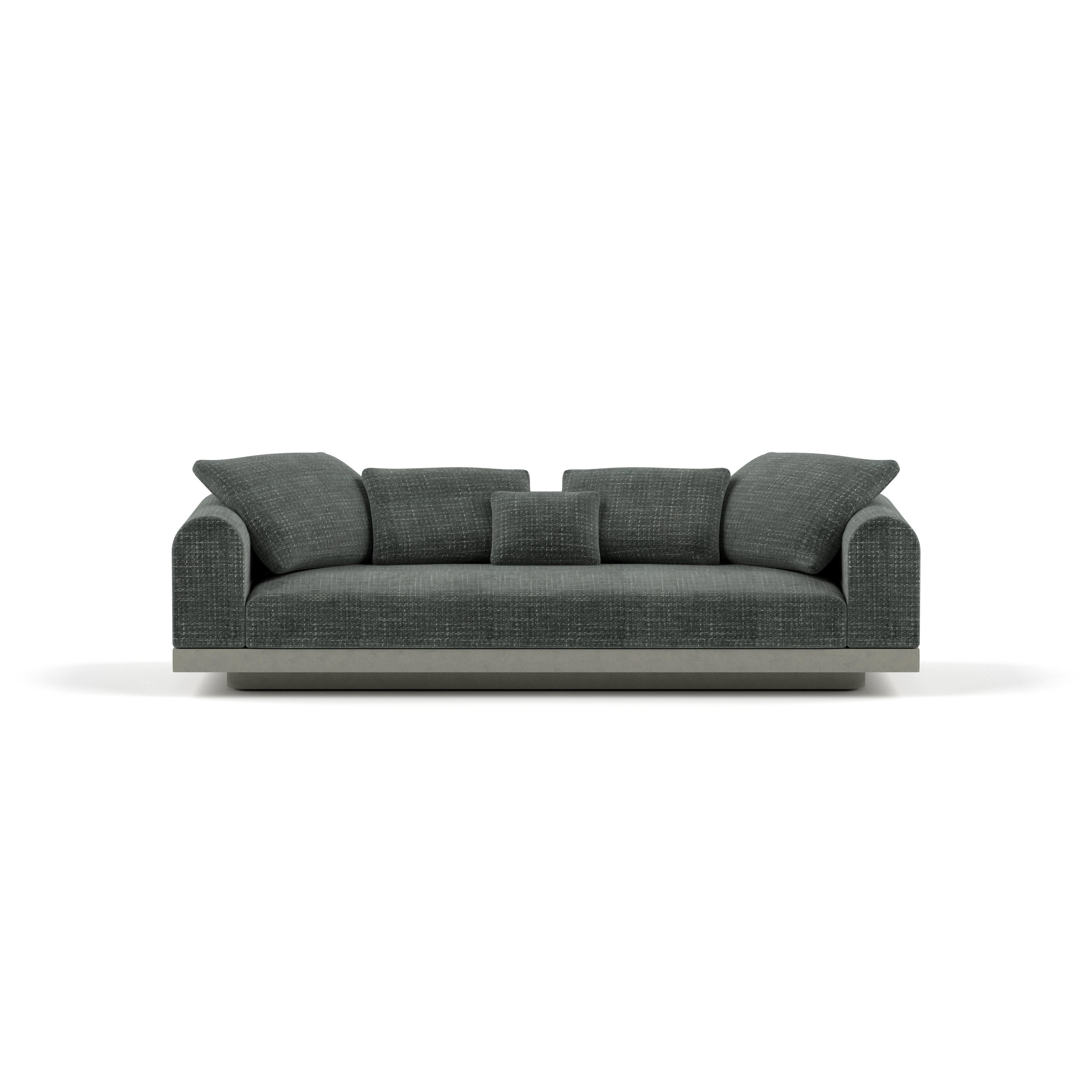 Contemporary Small Sofa 'Aqueduct' by Poiat, Fox 02, High Plinth For Sale 4