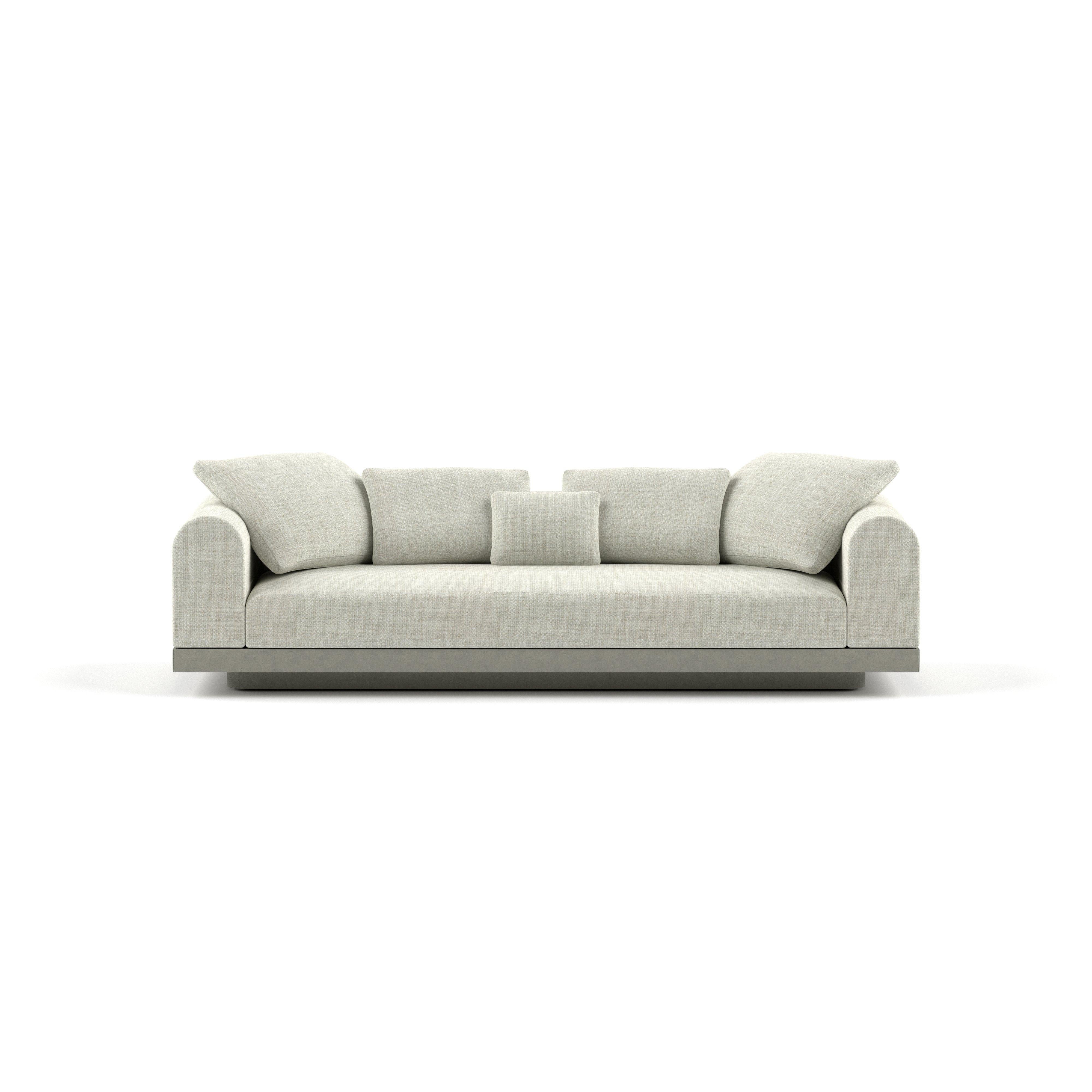 Scandinavian Modern Contemporary Small Sofa 'Aqueduct' by Poiat, Fox 02, High Plinth For Sale