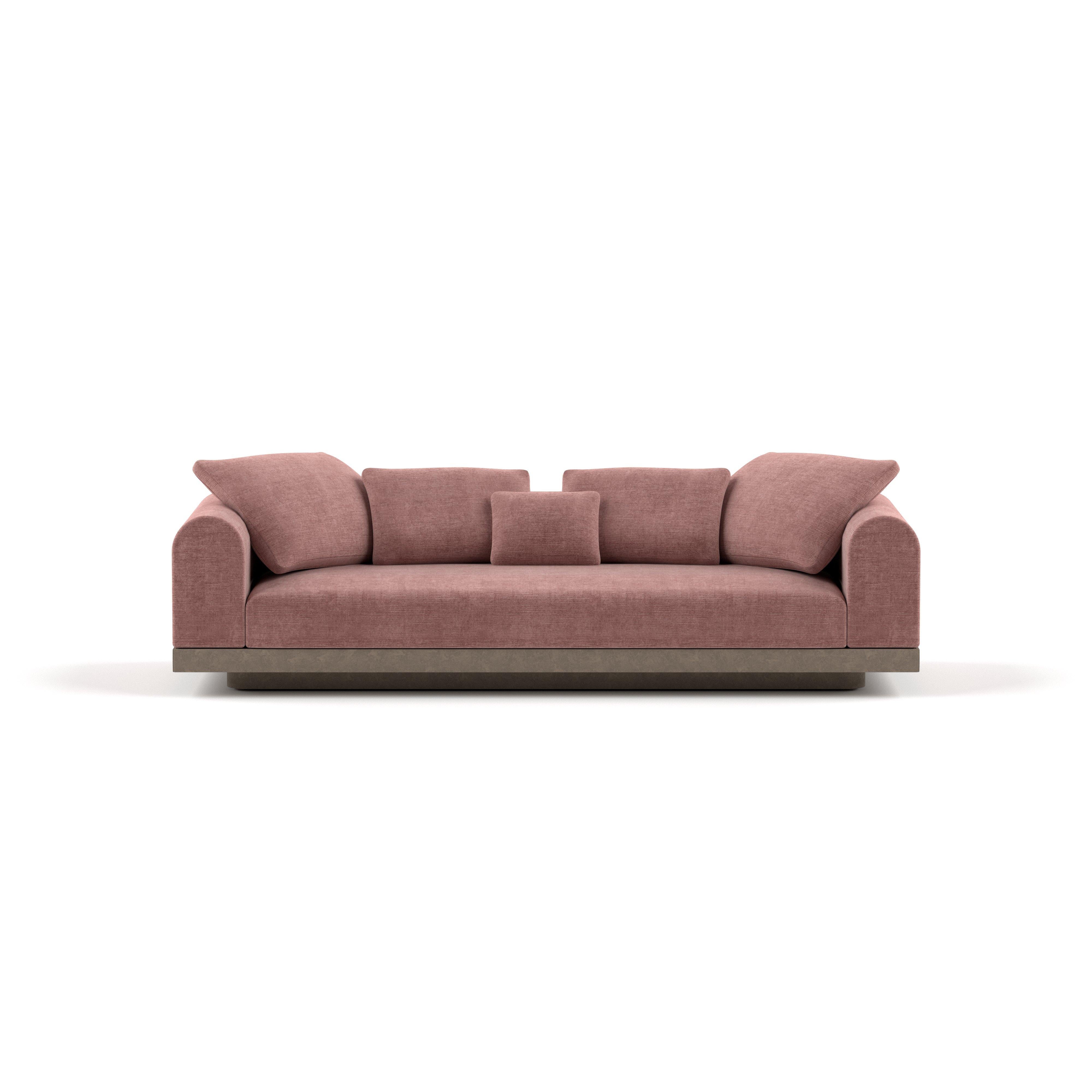 Contemporary Small Sofa 'Aqueduct' by Poiat, Fox 02, High Plinth For Sale 3