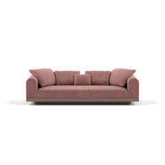 Contemporary Small Sofa 'Aqueduct' by Poiat, Pergamena 017, High Plinth
