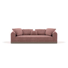 Piccolo divano contemporaneo 'Aqueduct' di Poiat, Pergamena 017, zoccolo basso