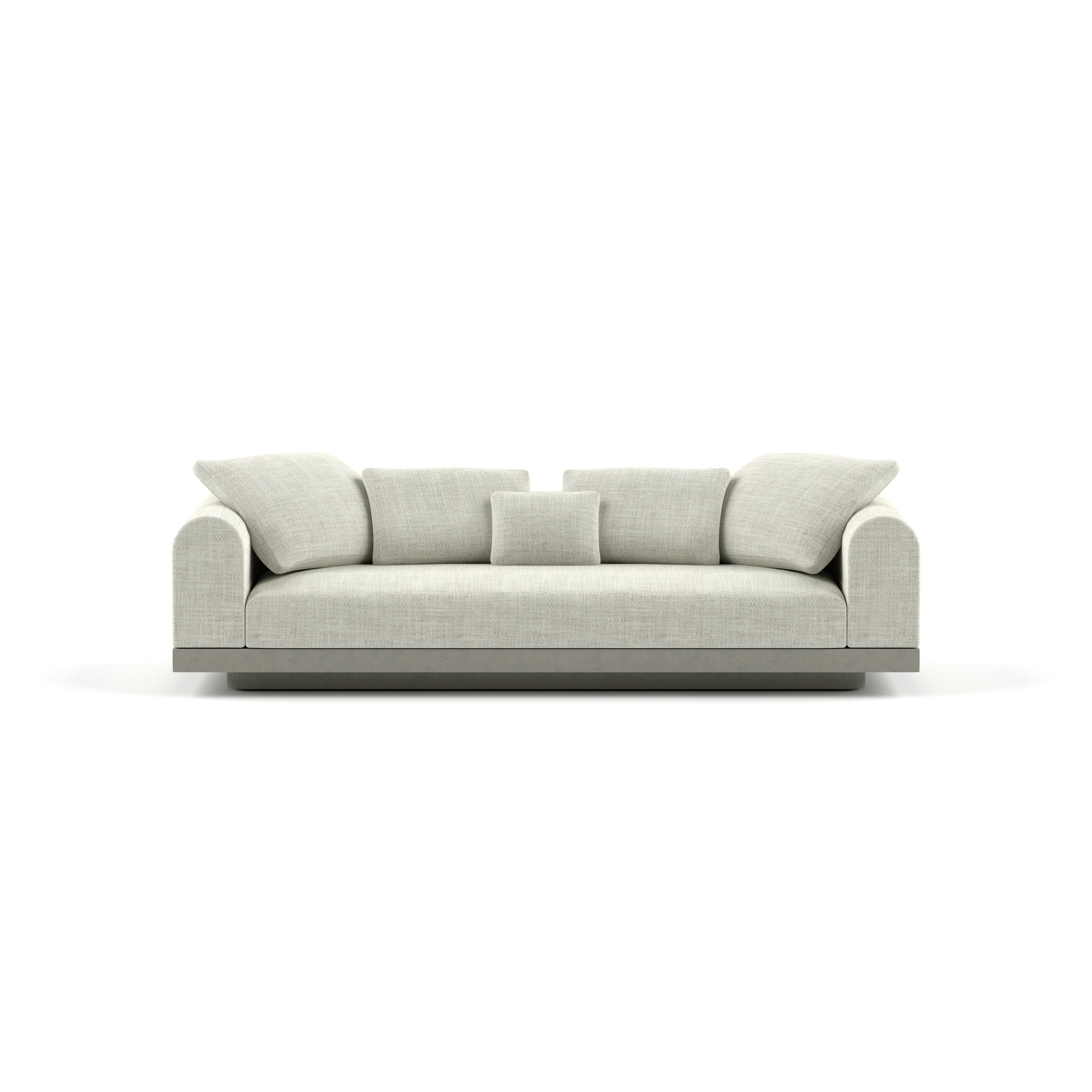 Contemporary Small Sofa 'Aqueduct' by Poiat, Yang 95, High Plinth For Sale 3