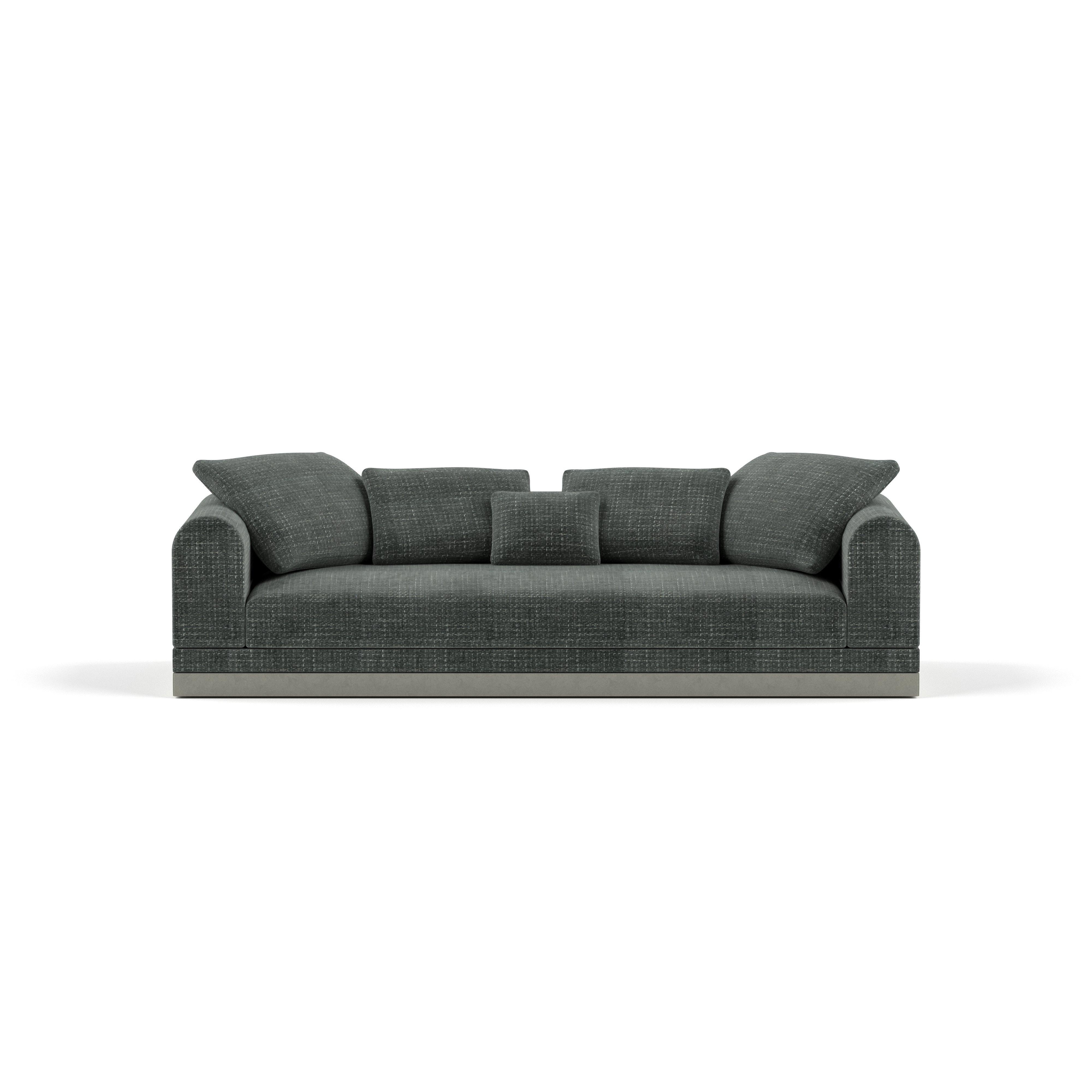 Contemporary sofa 'Aqueduct' by Poiat.
Measures: small version : H. 77 cm x W. 255.5 cm x D. 102 cm (SH 40 cm).

Aqueduct collection 2022 by Timo Mikkonen & Antti Rouhunkoski.

upholstery: Larsen - Yang 95.
Plinth: low plinth.

The Aqueduct