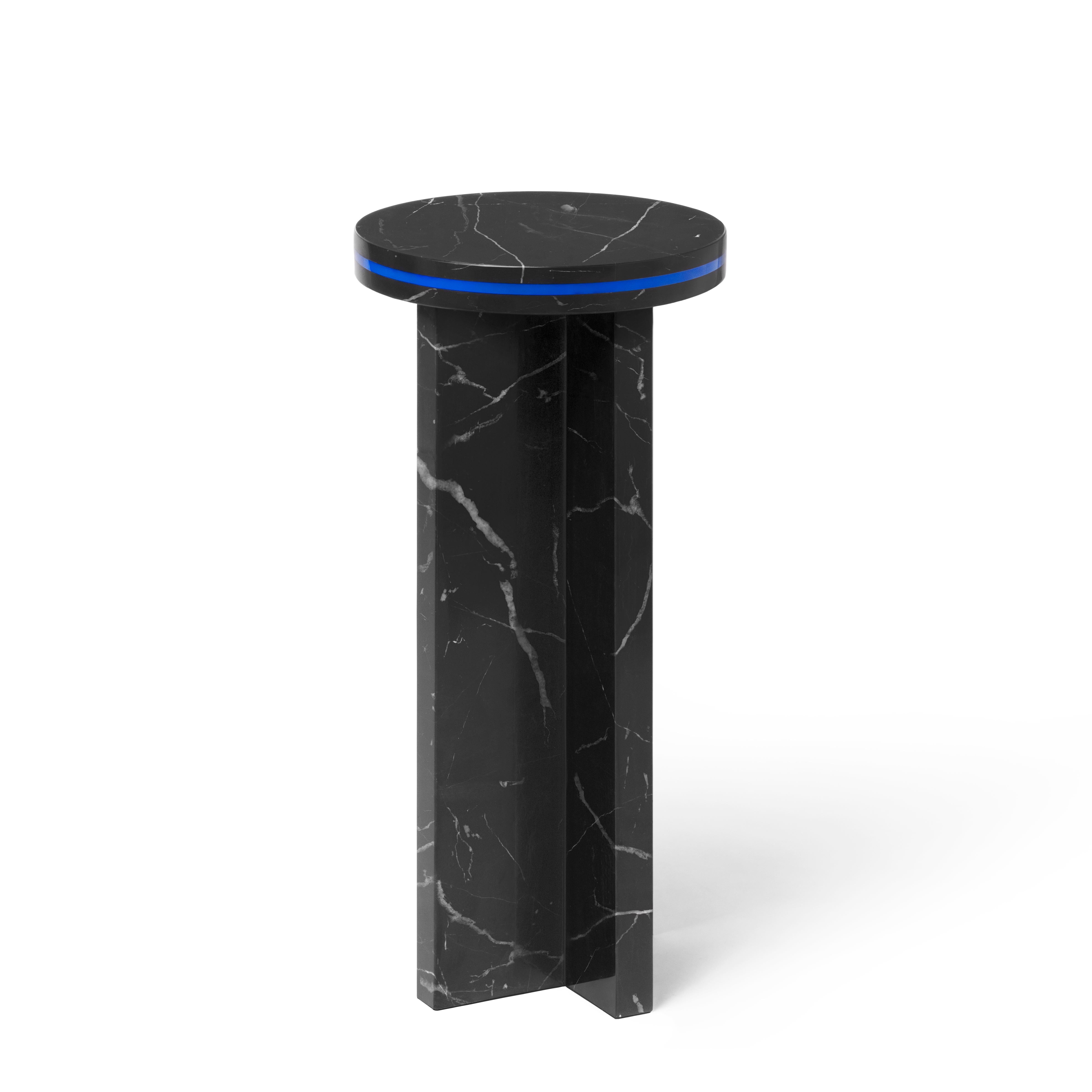'DISLOCATION' collection by Buzao, small table
Black Marquina marble
Measures: 26 x 26 x H 54 cm

Studio Buzao from Guangzhou (China) is exploring innovation with furniture and lighting design. From marble to lava stone, from electroplated stainless
