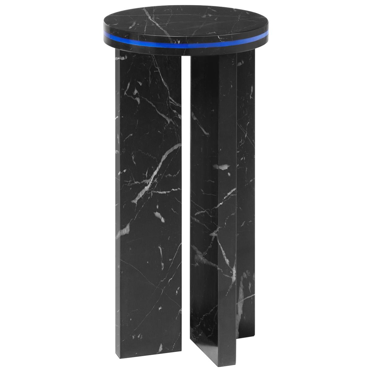Contemporary Small Table 'DISLOCATION' in Black Marble by Buzao 'High'