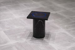 Contemporary Small Table 'DISLOCATION' in Black Marble by Buzao 'Square'