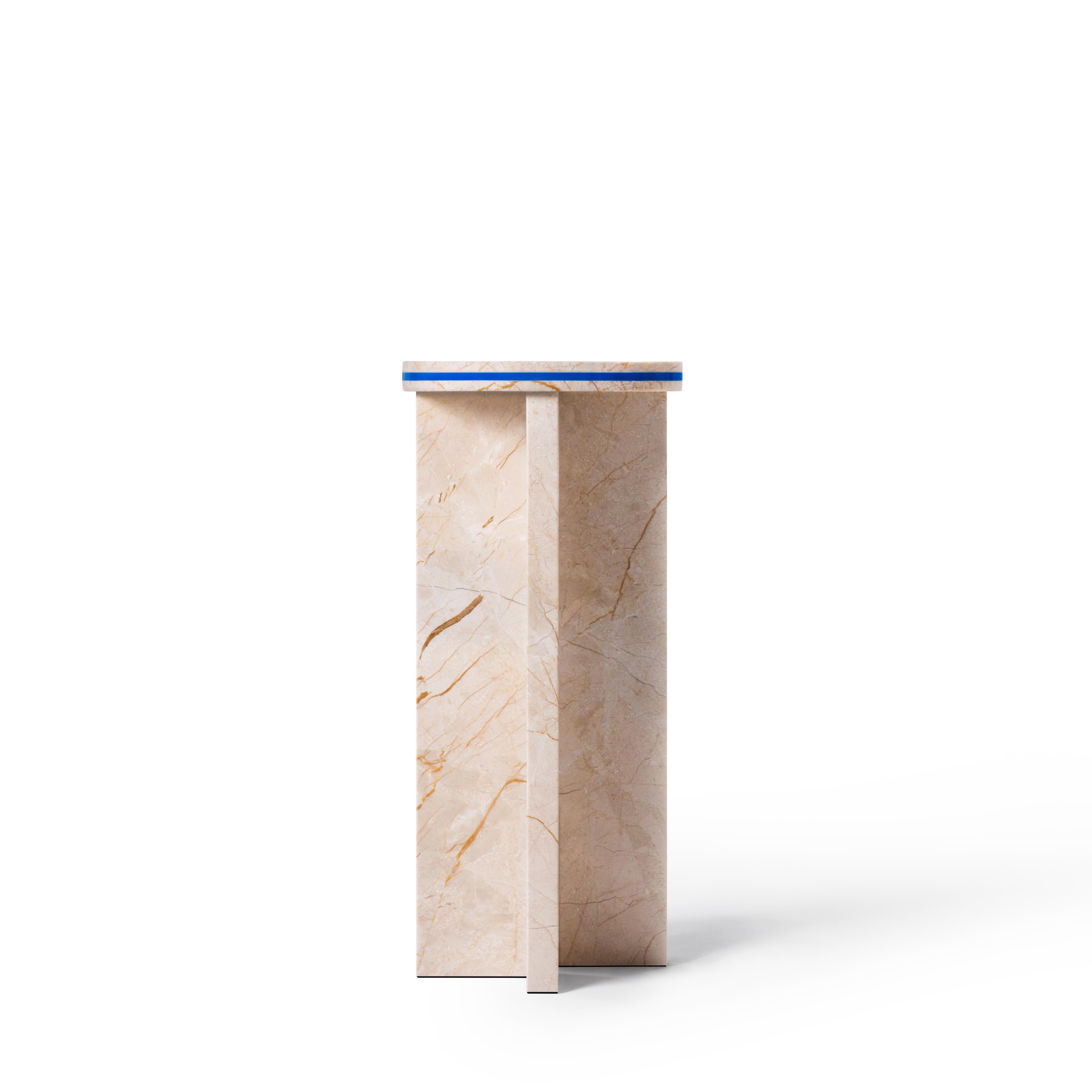 Contemporary Small Table 'Dislocation' in Golden Marble by Buzao 'High' In New Condition For Sale In Paris, IDF