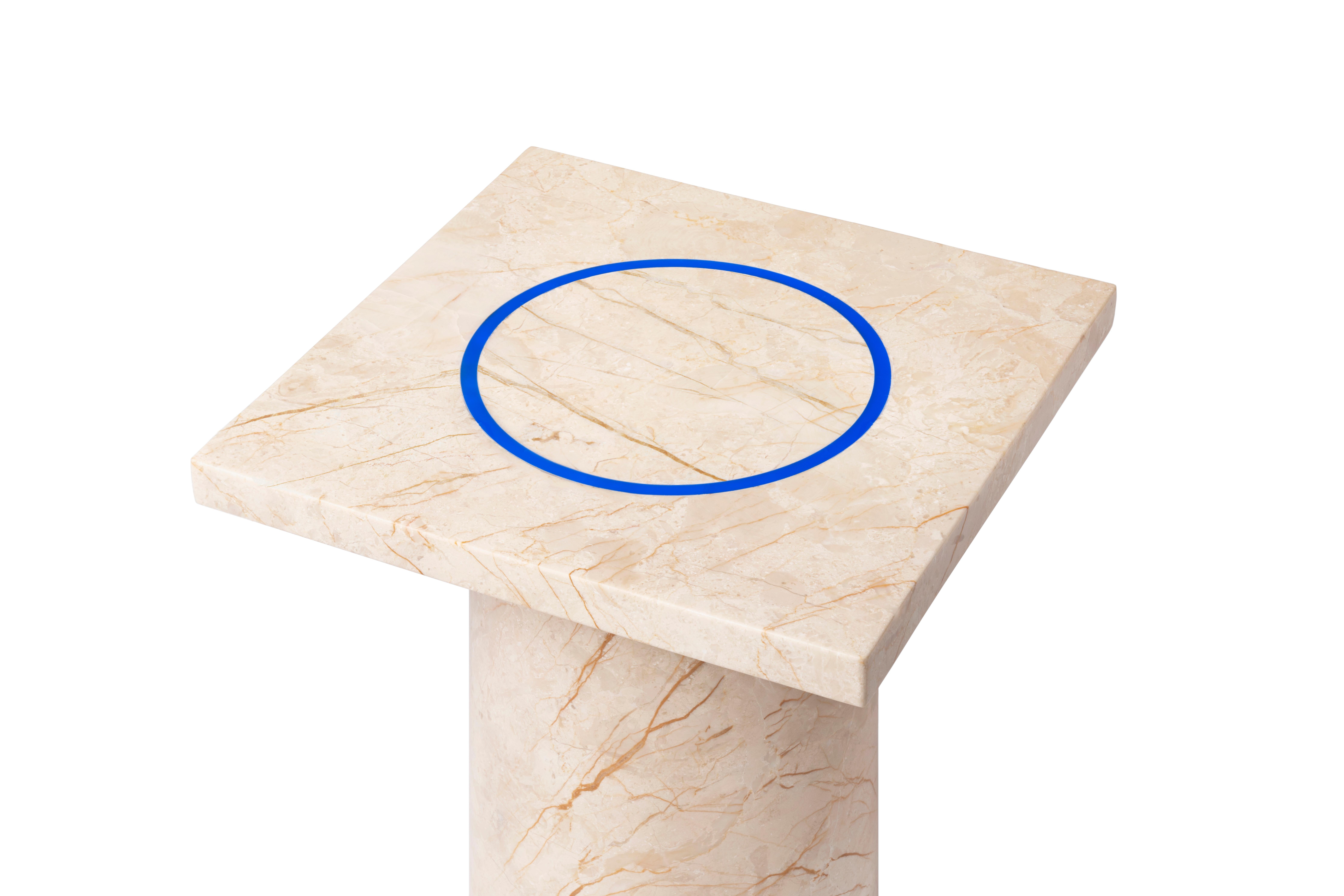 Contemporary Small Table 'DISLOCATION' in Golden Marble by Buzao 'Square' For Sale 5