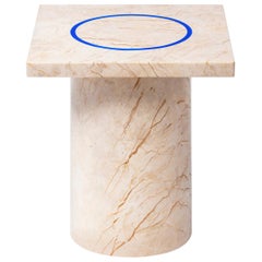 Contemporary Small Table 'DISLOCATION' in Golden Marble by Buzao 'Square'