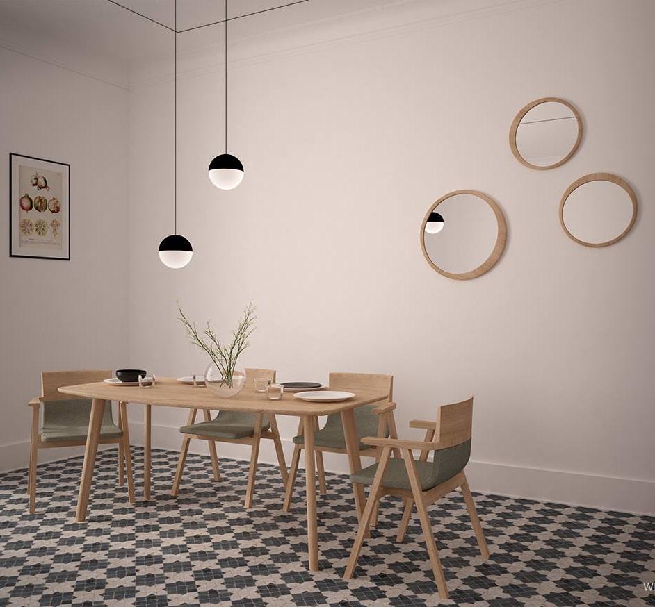 Fait main Petit miroir mural contemporain avec cadre en bois en vente