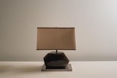 Contemporary Smoke Crystal Horizontal Facet Lamp by Robert Kuo, Limited Edition