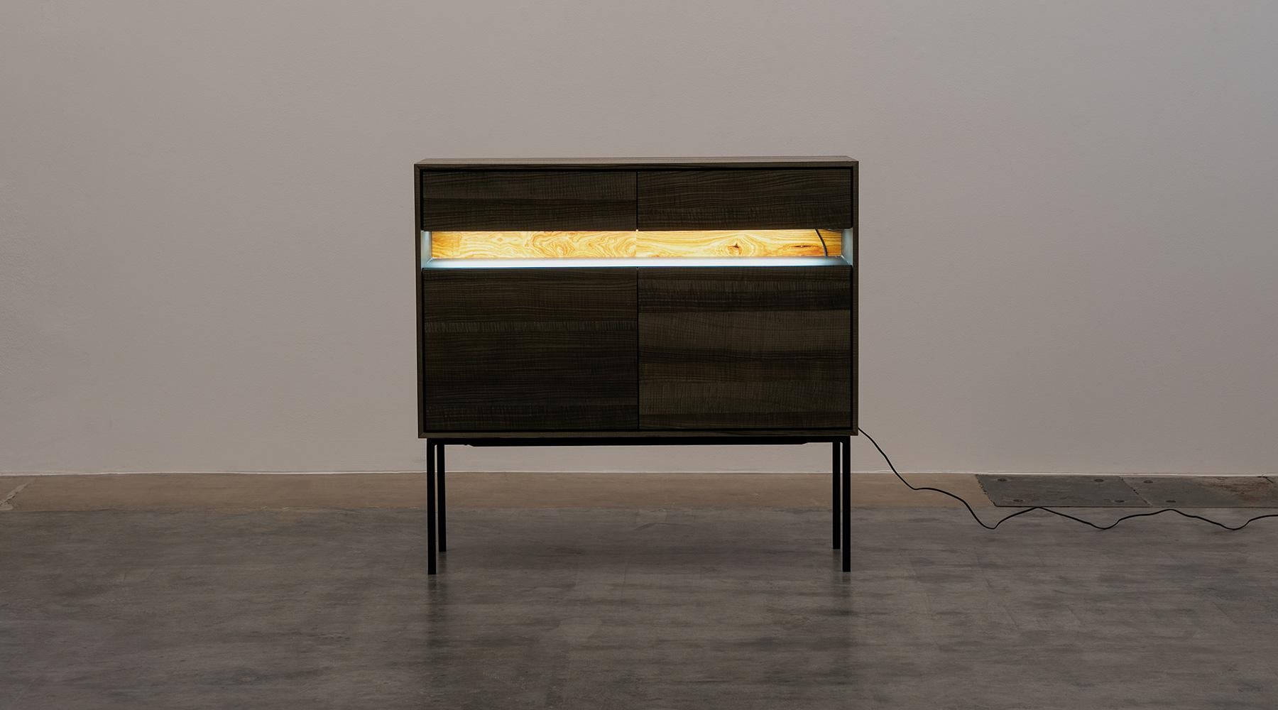 Modern Contemporary Smoked Ash Sideboard by Johannes Hock For Sale
