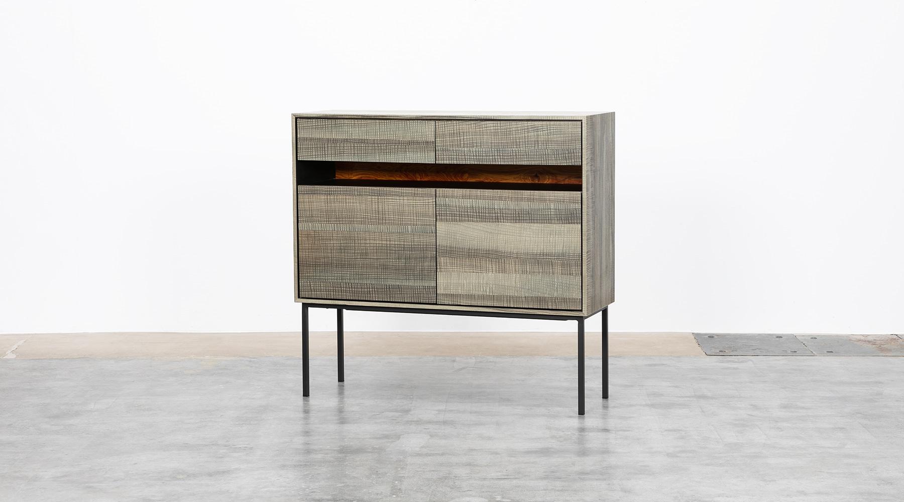German Contemporary Smoked Ash Sideboard by Johannes Hock For Sale