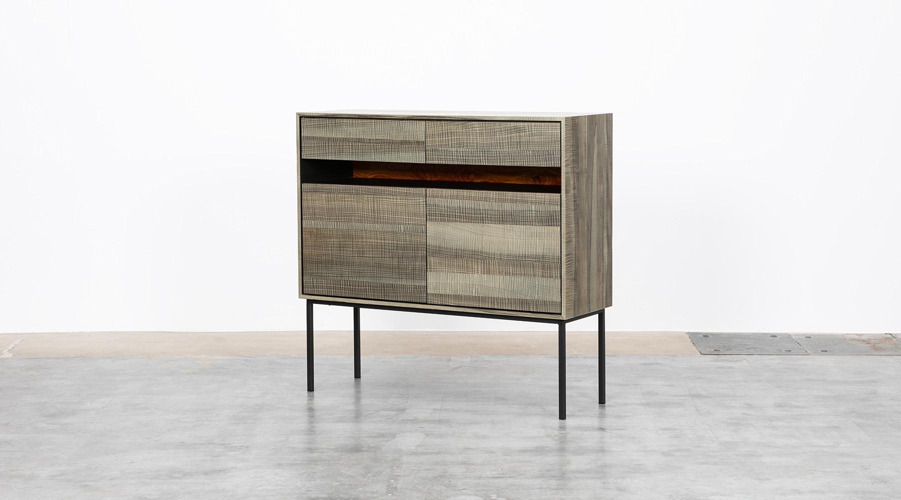 Veneer Contemporary Smoked Ash Sideboard by Johannes Hock For Sale