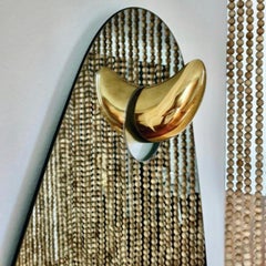 Contemporary Mirror with Cast Brass Support