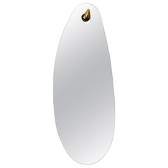 Contemporary Mirror with Cast Brass Support
