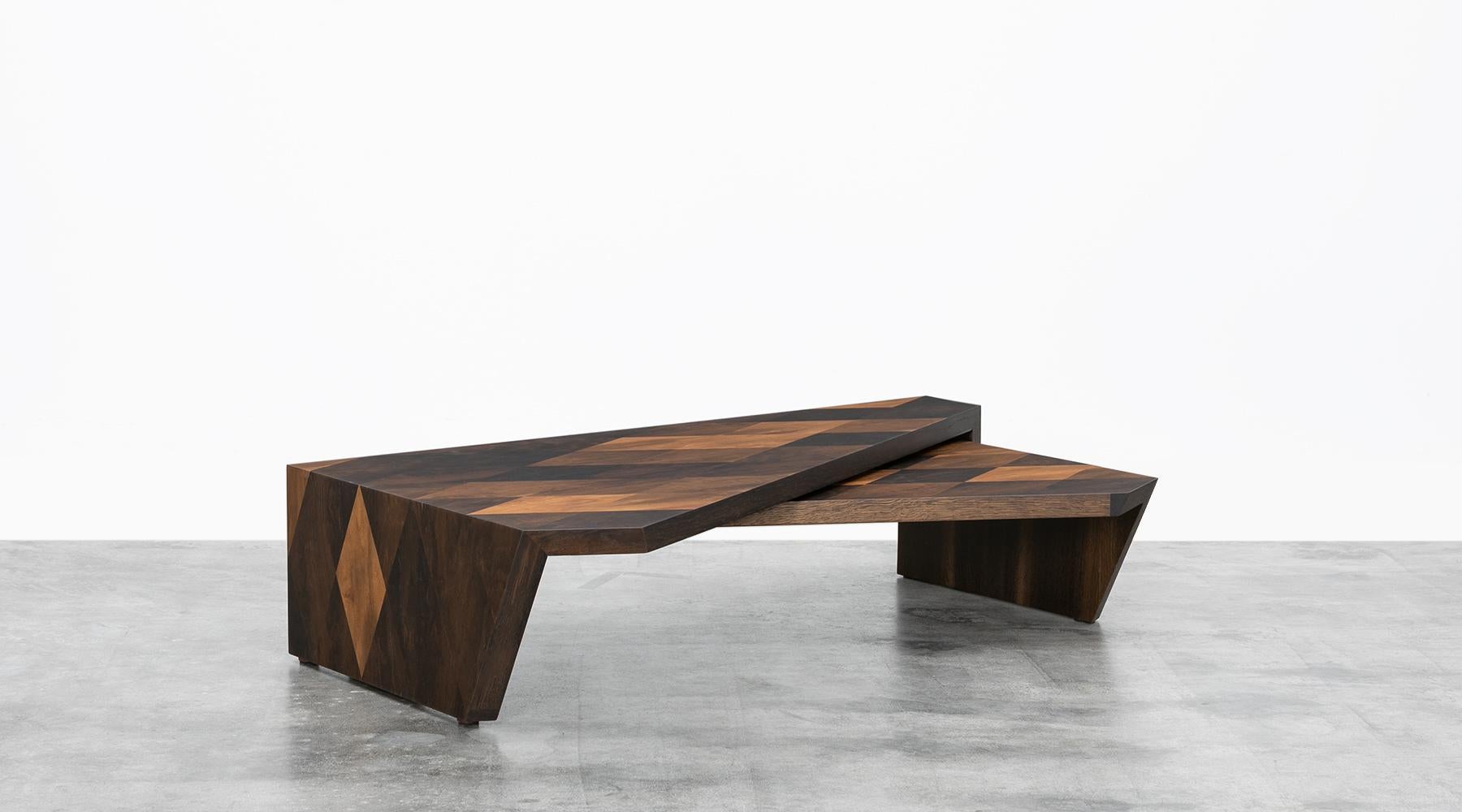 Modern Contemporary Smoked Oak Coffee Table by Johannes Hock 'a' For Sale