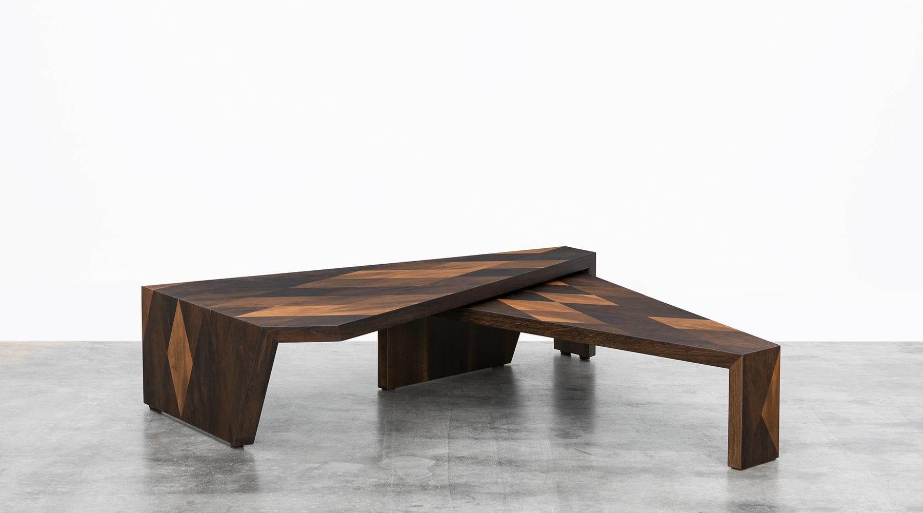 German Contemporary Smoked Oak Coffee Table by Johannes Hock 'a' For Sale