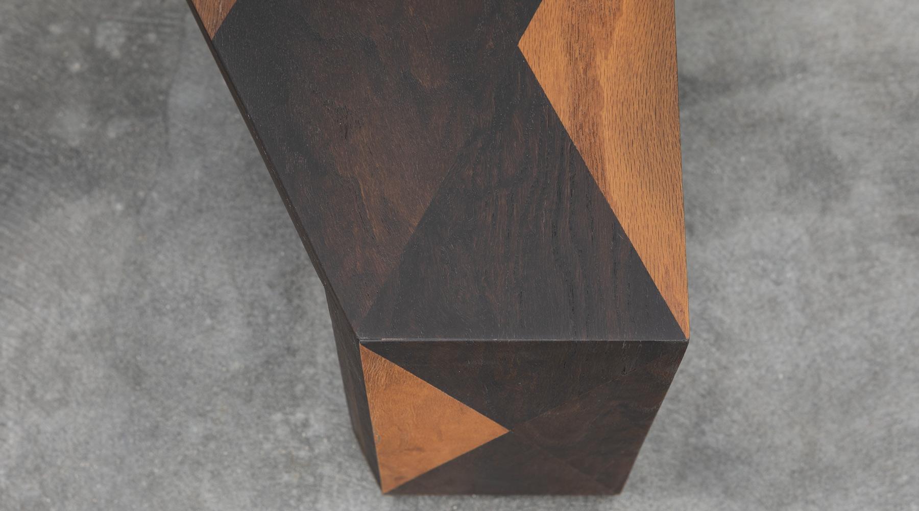 Wood Contemporary Smoked Oak Coffee Table by Johannes Hock 'a' For Sale