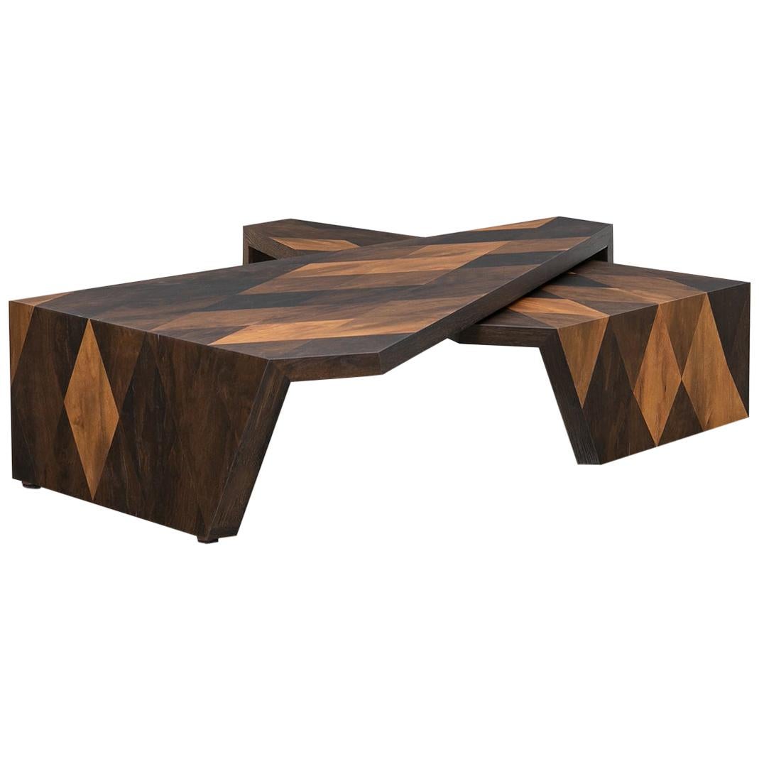 Contemporary Smoked Oak Coffee Table by Johannes Hock 'a' For Sale