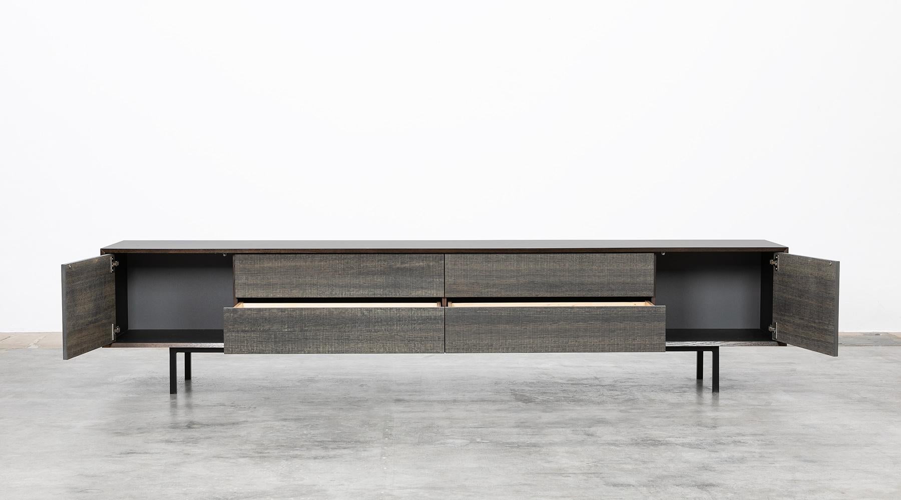 German Contemporary Smoked Oak Sideboard by Johannes Hock For Sale
