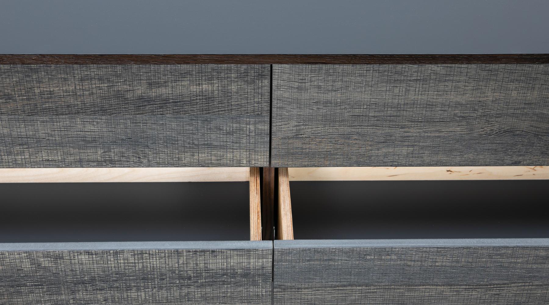 Lacquered Contemporary Smoked Oak Sideboard by Johannes Hock For Sale