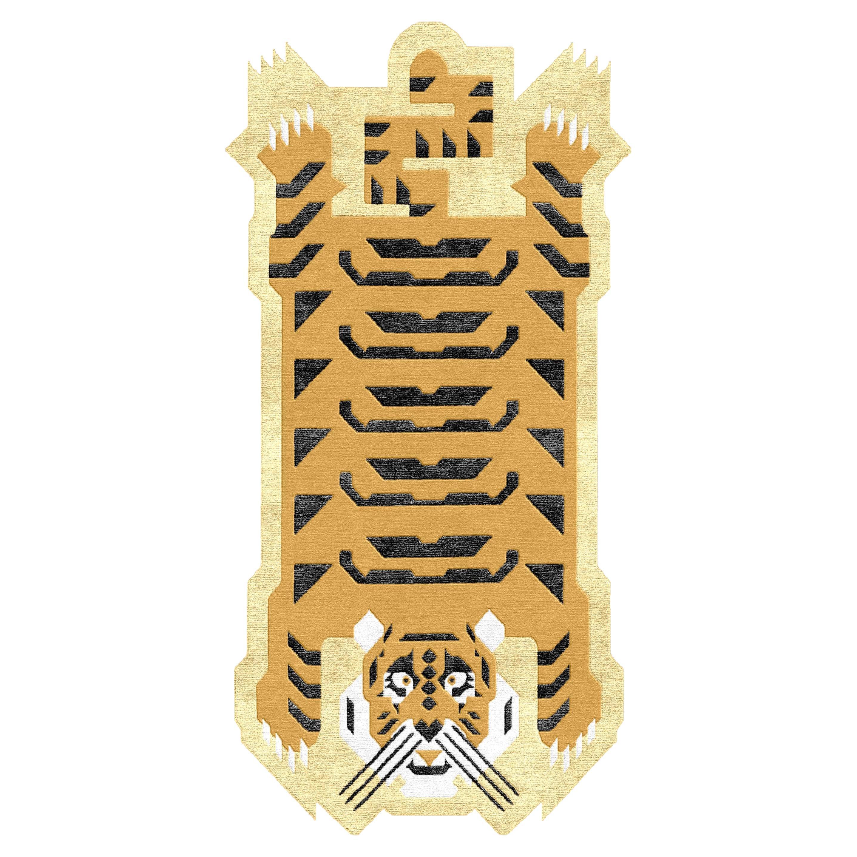 Tappeto contemporaneo Snow Leopard di TeHer Rugs - Lana e seta himalayana annodata a mano in vendita 5