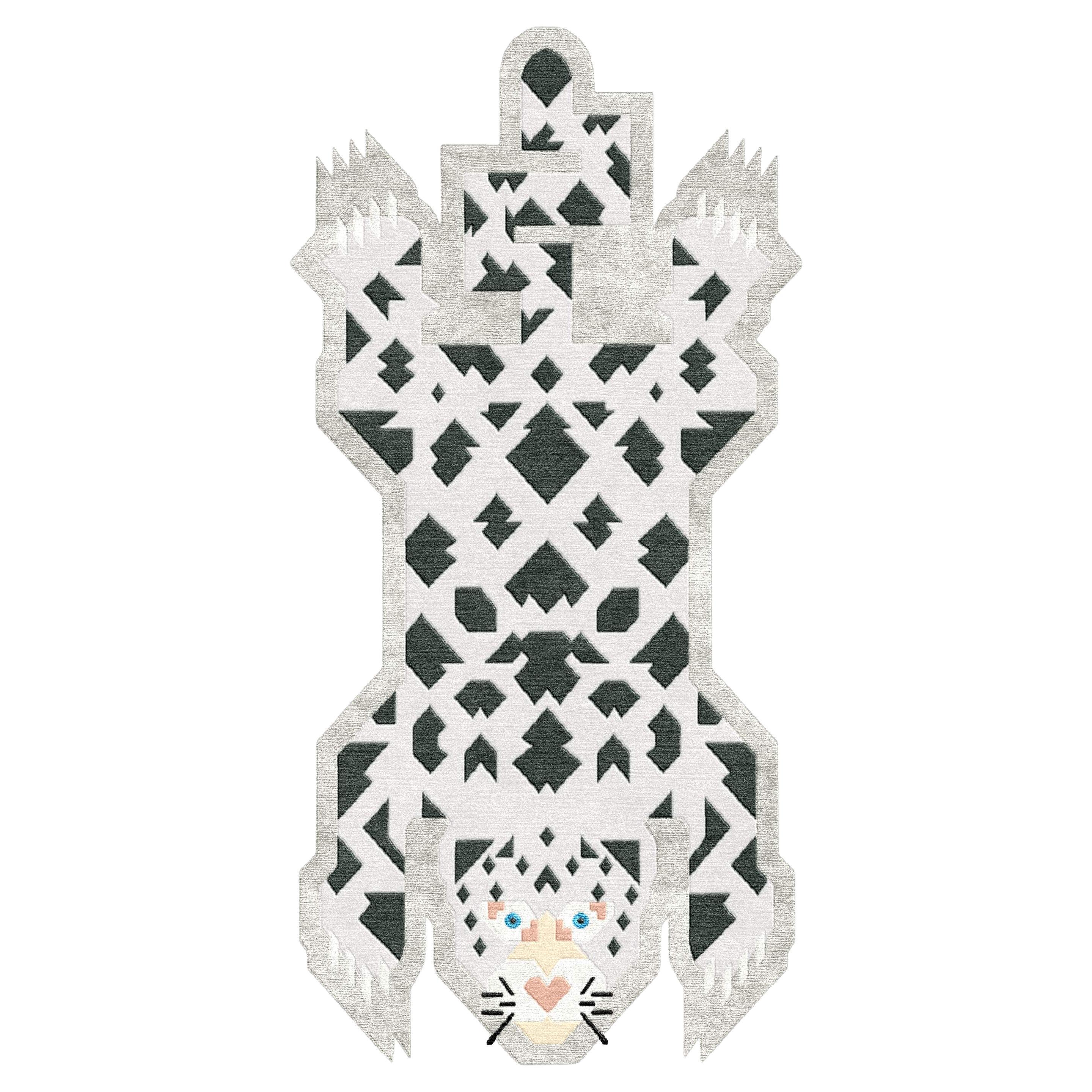 Tappeto contemporaneo Snow Leopard di TeHer Rugs - Lana e seta himalayana annodata a mano in vendita