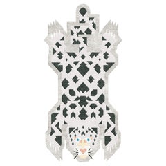Contemporary Snow Leopard Rug by TeHer Rugs — Hand-Knotted Himalayan Wool 
Silk
