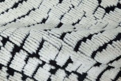 Contemporary 'Society' Black and White Handmade Wool Rug by Doris Leslie Blau