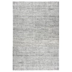 Contemporary 'Society' Black and White Handmade Wool Rug by Doris Leslie Blau