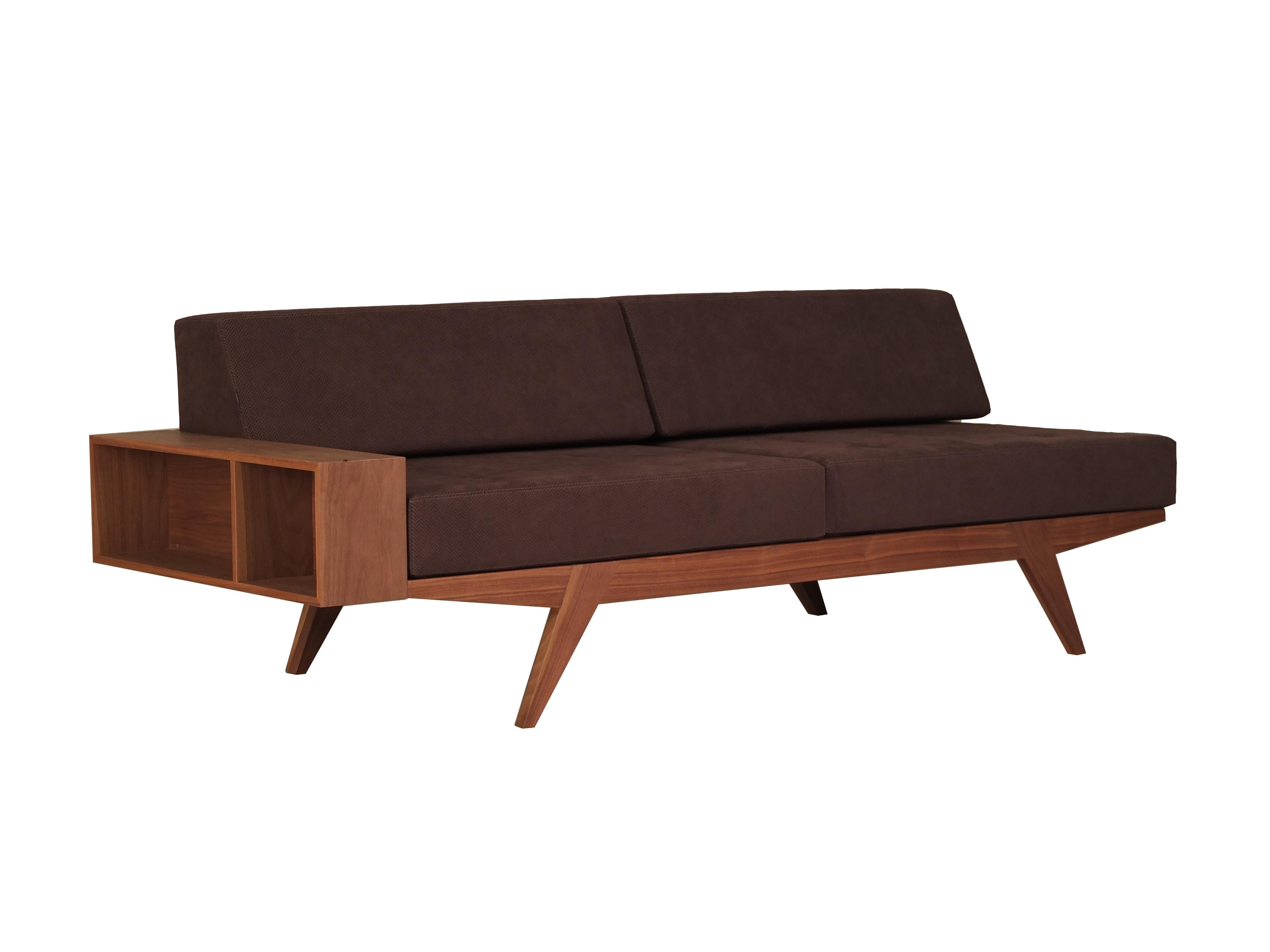 Leather Contemporary Sofa Bed with Removable Cushions