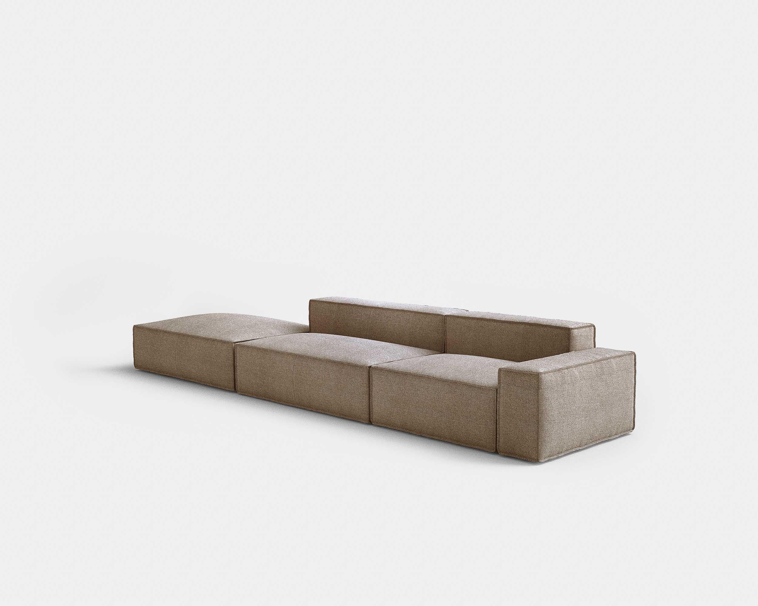 Davis Sofa by Amura Lab
Configuration: 012 + 023 + 005

Dimensions: H. 67 x 410 x 100 cm

Fabric reference in picture : Brera 850 - Brown 04
(Non-contractual fabric rendering)

More modules available in different fabrics and colors
 
“A