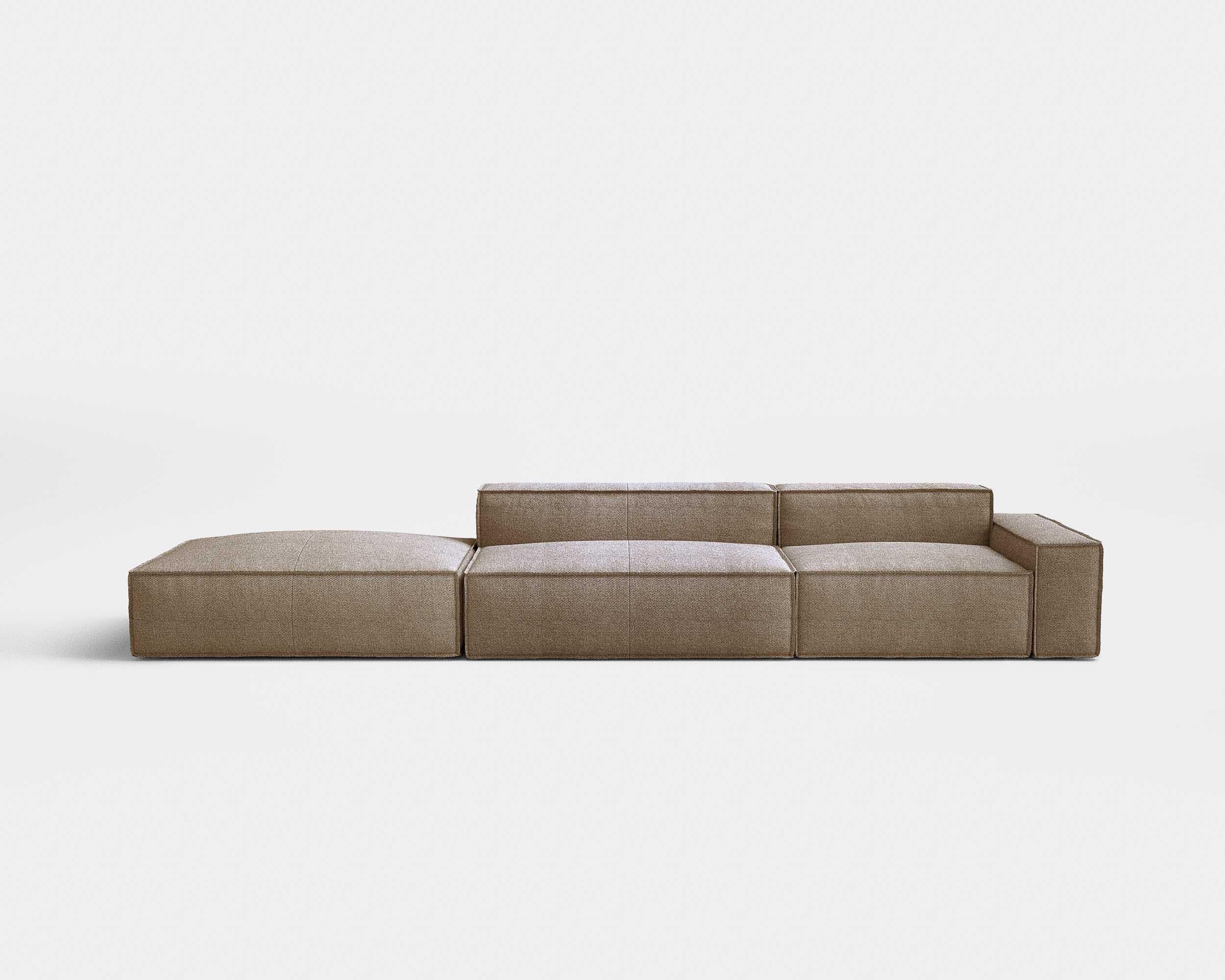 Organic Modern Contemporary Sofa 'Davis' by Amura Lab, Brera 850 - Brown 04 For Sale