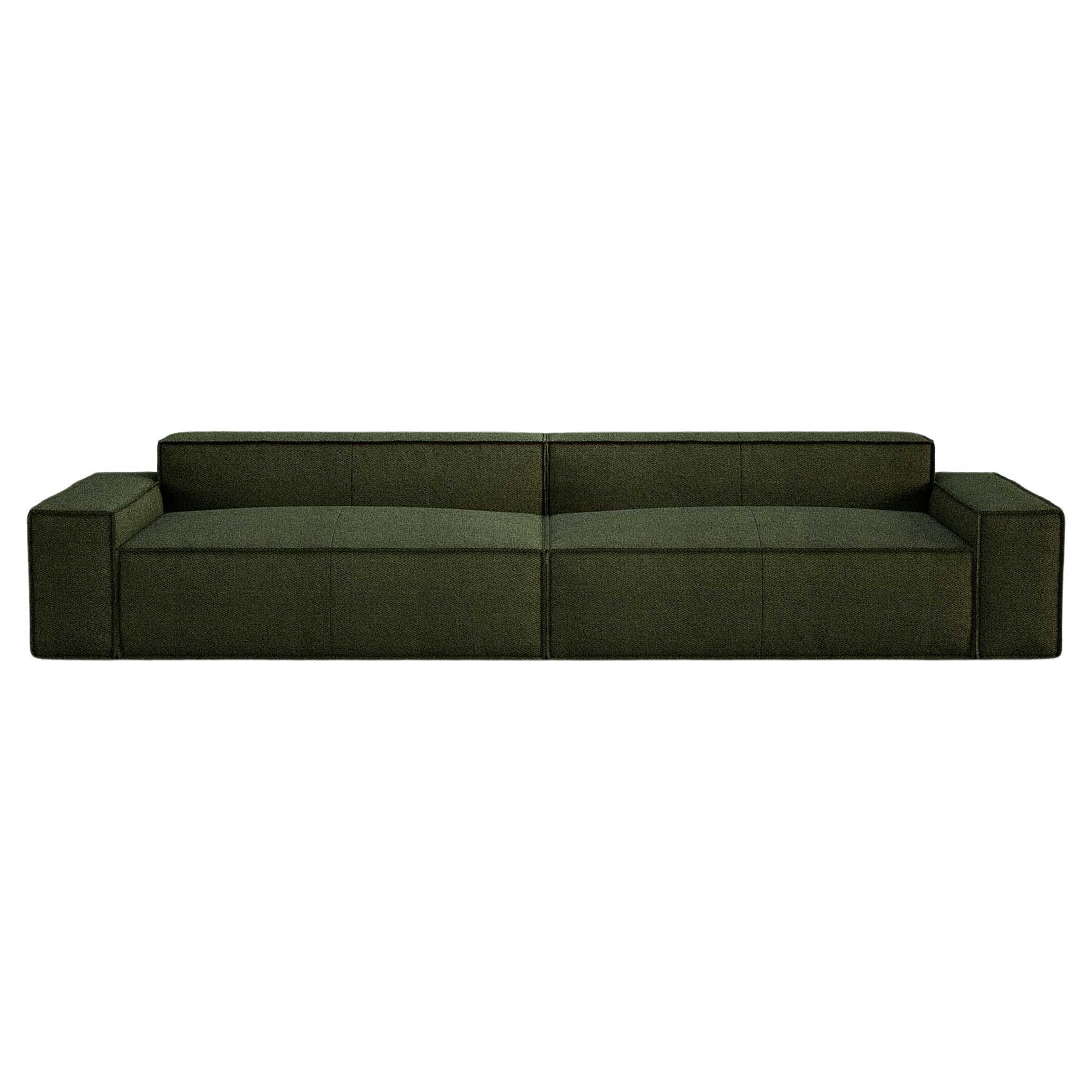 Zeitgenössisches Sofa ''Davis'' von Amura Lab, Modell 021.022, Brera 850, Grün 11