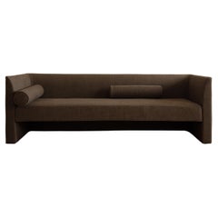 Contemporary Sofa 'Femme' 3-Seater in Brown Linen by Friends&Founders