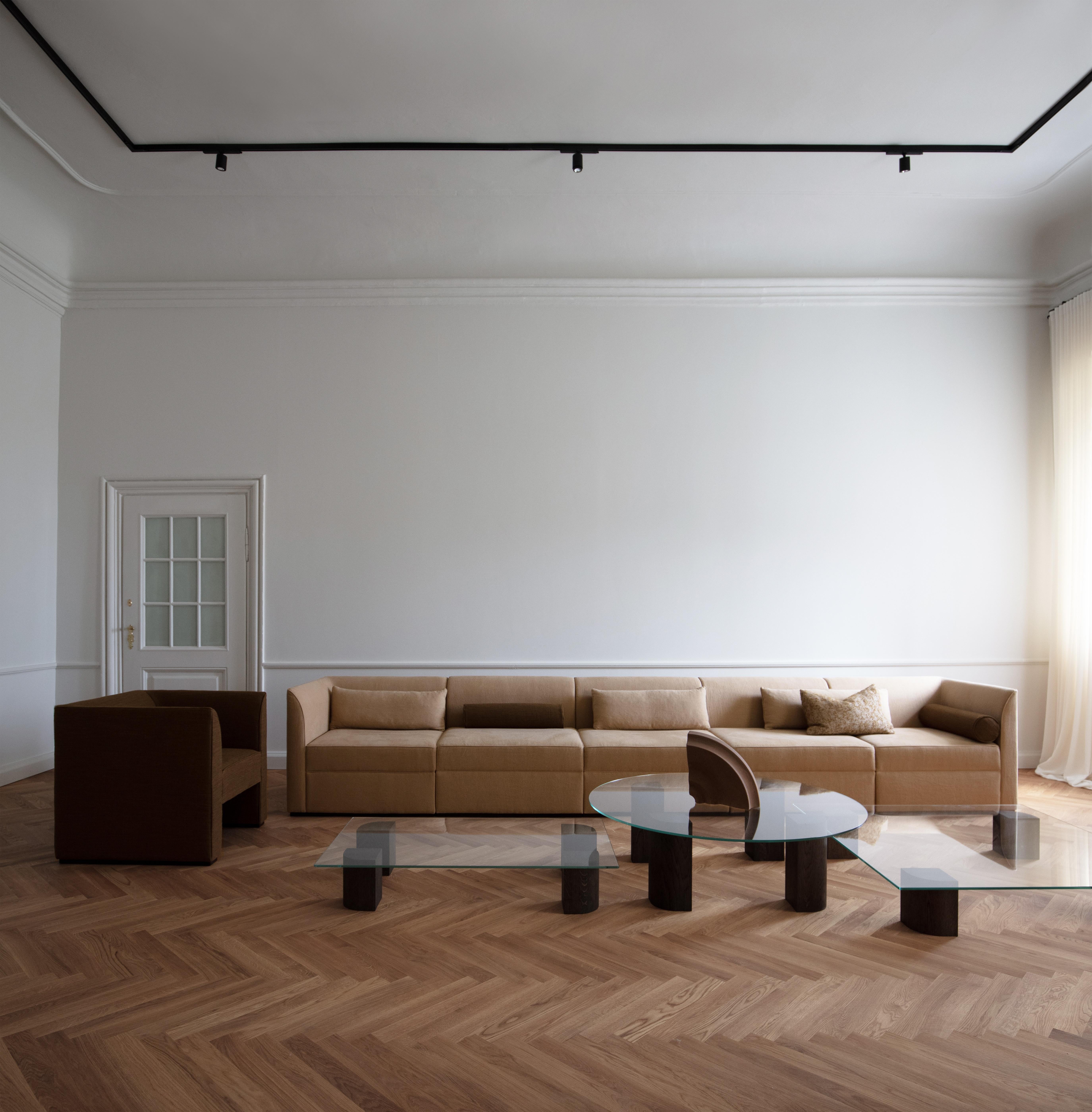 Contemporary Sofa 'Femme Deep' 3-Seater by Friends&Founders, White and Brown For Sale 7