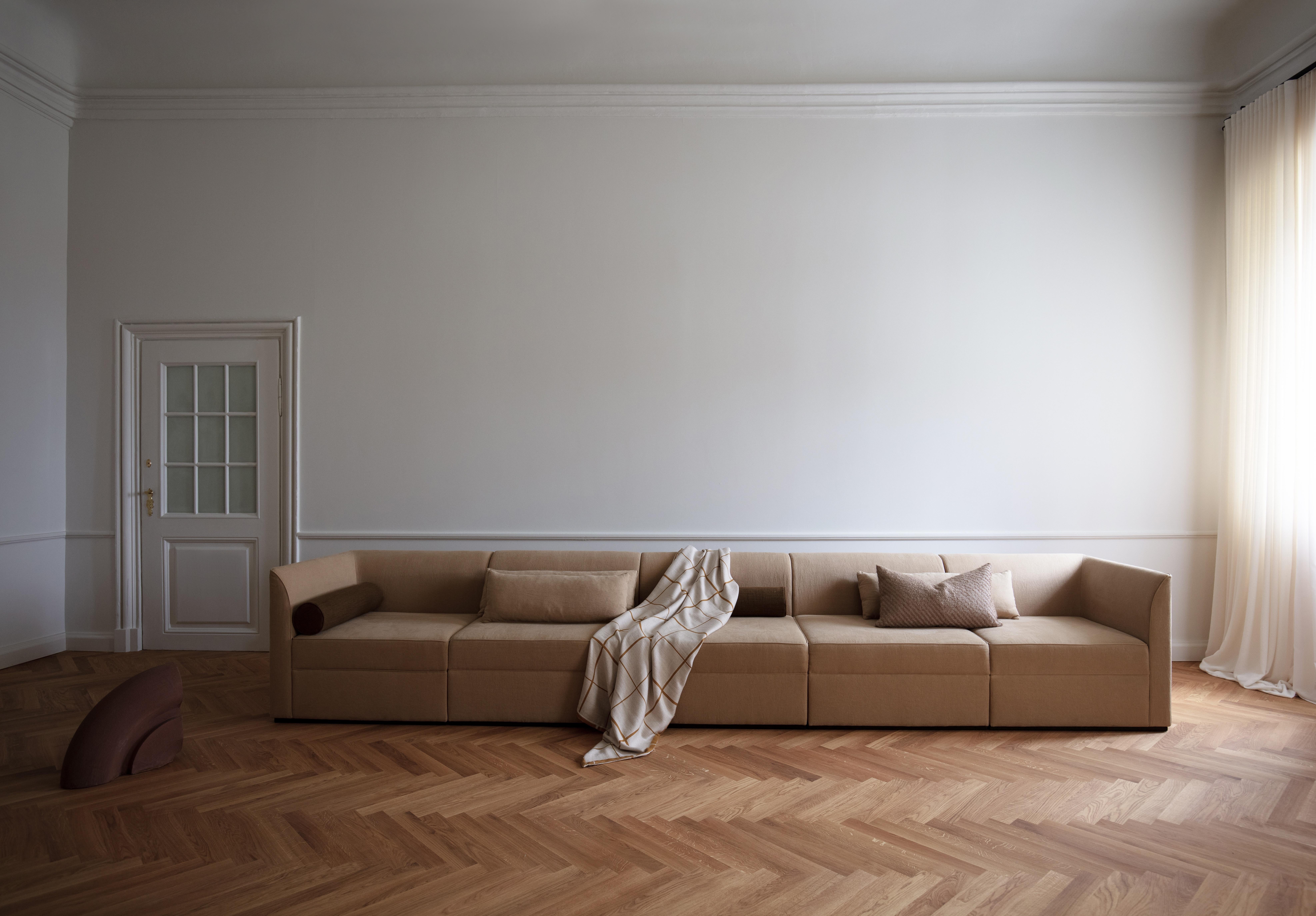 Contemporary Sofa 'Femme Deep' 3-Seater by Friends&Founders, White and Brown For Sale 8