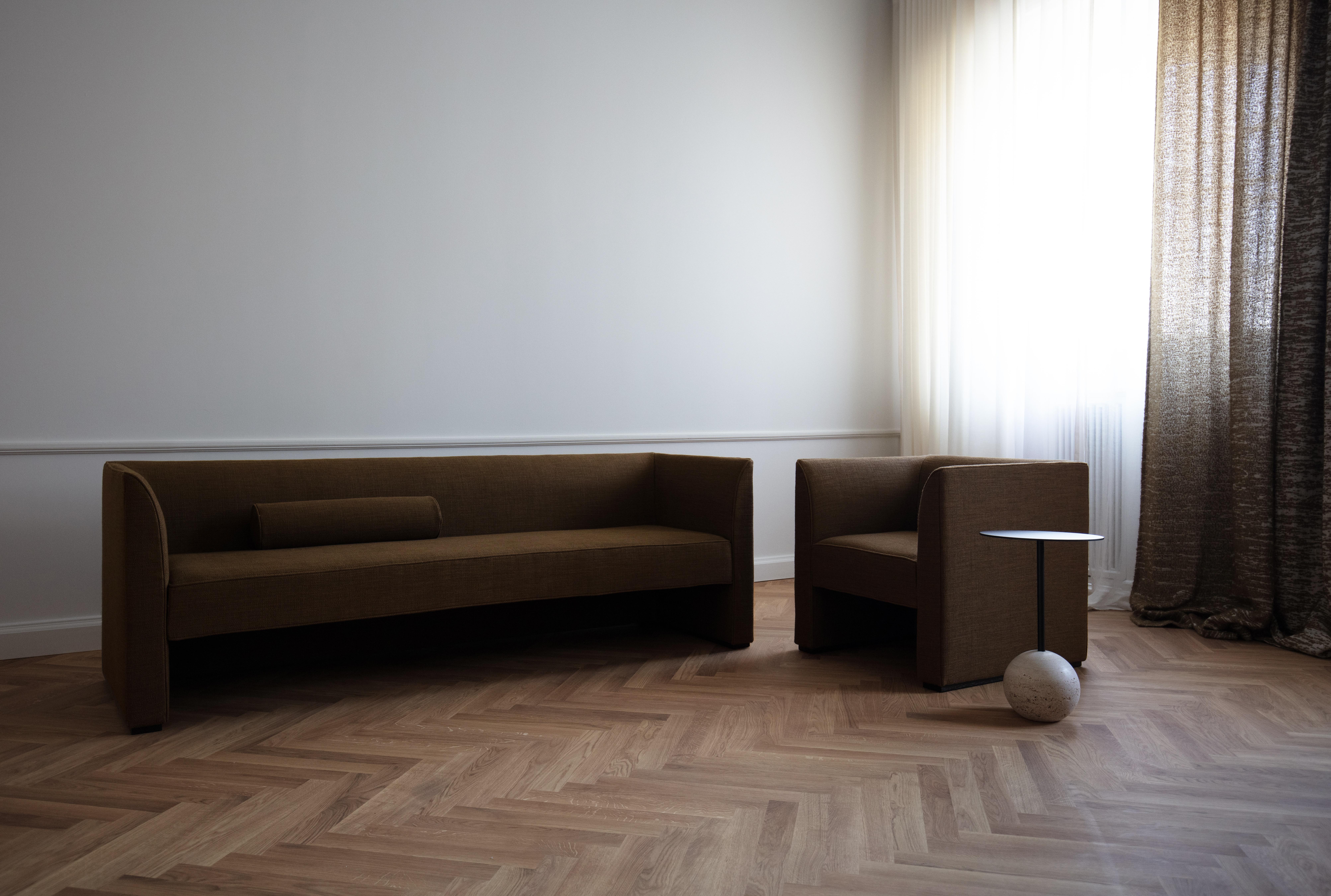 Contemporary Sofa 'Femme Deep' 3-Seater by Friends&Founders, White and Brown For Sale 11