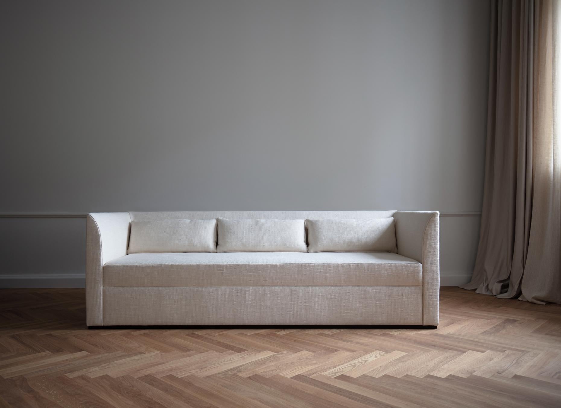 Modern Contemporary Sofa 'Femme Deep' 3-Seater by Friends&Founders, White and Brown For Sale