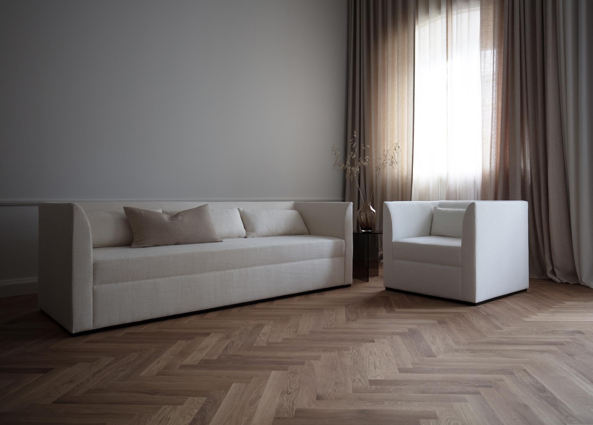 Contemporary Sofa 'Femme Deep' 3-Seater by Friends&Founders, White and Brown In New Condition For Sale In Paris, IDF