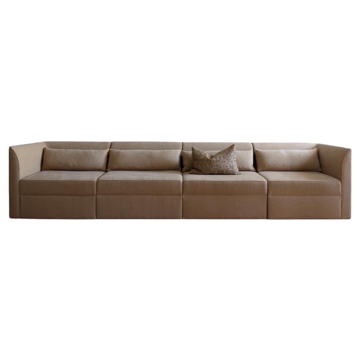 Contemporary Sofa 'Femme Modular' 4-Seater in Beige Fabric by Friends&Founders