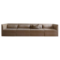 Contemporary Sofa 'Femme Modular' 4-Seater in Beige Fabric by Friends&Founders
